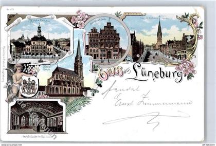 21335 W2120 Lüneburg Lithographie Marktplatz Kirche - 51375006