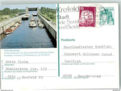 21502 W2054 Geesthacht - Alte Salzstraße Sxhiff Boot Saarländischer Rund... - 39554226