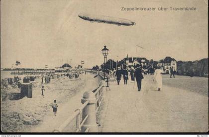 23552 W2400 Lübeck-Travemünde um 1910/30 - Travemünde, Zeppelinkreuzer, ... - 20069628