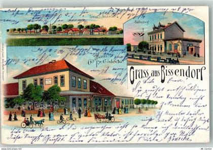 30900 W3002 Bissendorf , Han 1904 Lithographie Bahnhof Eisenbahn Gasthau... - 13612422