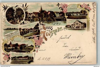 31535 W3057 Neustadt am Rübenberge 1897 Lithographie Große Brücke Neusta... - 52284810