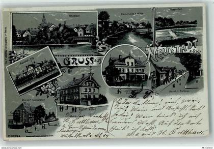 31535 W3057 Neustadt am Rübenberge 1901 Lithographie Wasserfall Bahnhof ... - 13610158