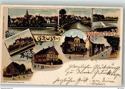 31535 W3057 Neustadt am Rübenberge 1902 Lithographie Hotel Nülle Bahnhof... - 13671508