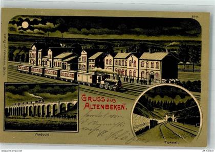 33184 W4791 Altenbeken 1901 Lithographie Bahnhof Viadukt Tunnel Bahnpost... - 13637808