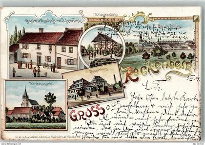 35519 W6309 Rockenberg 1904 Lithographie Roggenburg Gasthaus Lohrfink Kl... - 13663270