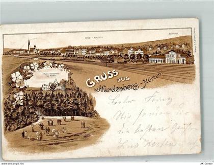 37176 W3412 Nörten-Hardenberg 1897 Lithographie Ruine Bahnhof - 13638702