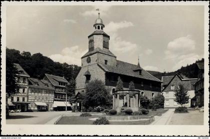 37539 W3362 Bad Grund um 1950-60 - Bad Grund, Kirche/church, gezackter R... - 20040713