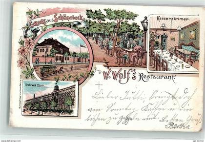 39218 O3300 Schönebeck Elbe 1903 Lithographie Pferdestraßenbahn Gradirwe... - 13626184