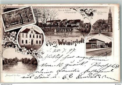 39326 O3210 Wolmirstedt 1897 Lithographie Vorläufer Druck um 1890 Rathau... - 13661479