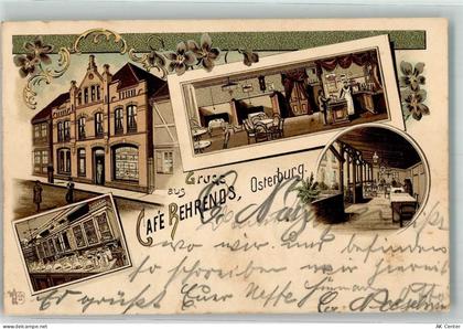 39606 O3540 Osterburg Altmark 1899 Lithographie Cafe Behrends Cafestube... - 13640096