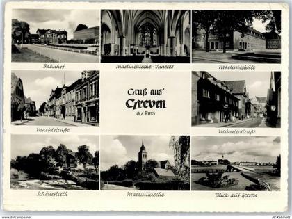 48268 W4402 Greven , Westf - Bahnhof, Martinikirche, Martinischule, Mark... - 50958390