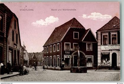 48703 W4424 Stadtlohn 1918 - Marktplatz Marktbrunnen Mühlengasse Radfahr... - 13565149