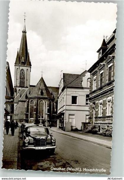 48712 W4423 Gescher Foto AK Hauptstrasse Mercedes Kirche - 39777335