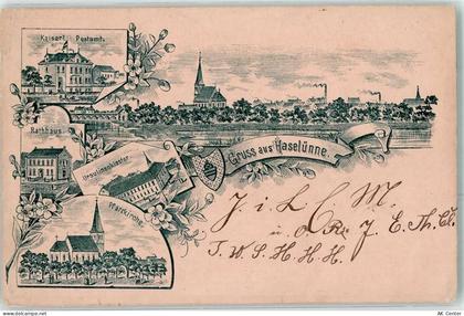 49740 W4473 Haselünne 1894 Gebrauchsspuren Kaiserl. Postamt Rathaus Ursu... - 13612891