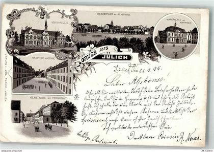 52428 W5170 Jülich 1895 Lithographie Vorläufer Infraterie Kasern Exerzie... - 13633195