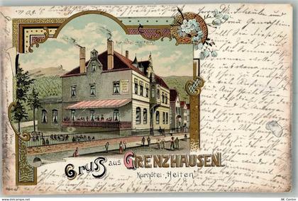 56203 W5410 Höhr-Grenzhausen 1902 Lithographie Grenzhausen Hotel Helten ... - 13665757