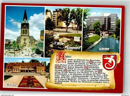 59227 W4730 Ahlen , Westf Foto AK Kath. Kirche Rathaus Bahnhof Hansastra... - 38009799