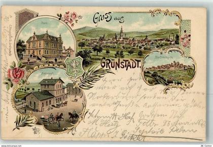 67269 W6718 Grünstadt 1897 Lithographie Post Bahnhof Neuleiningen - 13614471