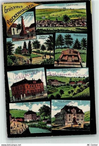 67806 W6760 Rockenhausen Lithographie Kriegerdenkmal Anlagen Römerbrunne... - 13617132