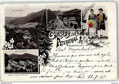 72250 W7605 Bad Peterstal-Griesbach 1897 Lithographie Bad Freyersbach Tr... - 51881371