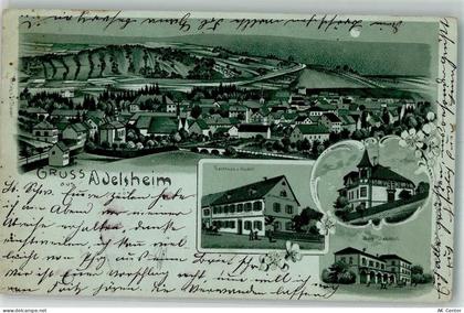74740 W6962 Adelsheim 1900 Gebrauchsspuren Lithographie Gasthaus zum Hir... - 13658467