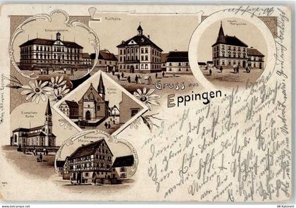 75031 W7519 Eppingen Lithographie 1916 Erholungsheim Kirche Rathaus Post... - 52091992