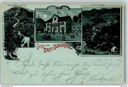 77830 W7582 Bühlertal 1901 Lithographie / Mondschein Ober-Bühlertal Gert... - 13627976