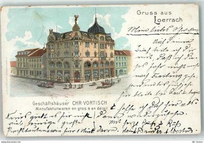 79539 W7850 Lörrach 1903 Lithographie Geschäftshäuser Chr. Vortisch Manu... - 13610240