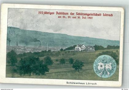 79539 W7850 Lörrach 1907 Künstlerkarte 225 jähriges Jubiläum der Schütze... - 13664687