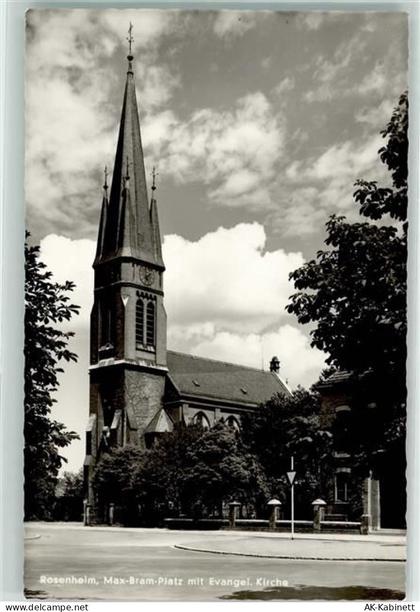 83022 W8200 Rosenheim , Oberbay - Max Bram Platz mit Ev. Kirche - 39251393