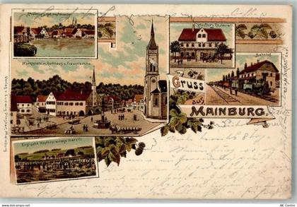 84048 W8302 Mainburg 1898 Lithographie Marktplatz Rathaus Frauenkirche E... - 13652338