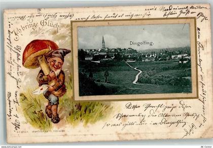 84130 W8312 Dingolfing 1902 Prägedruck Passepartout Zwerg Pilz Glücksbri... - 13635023