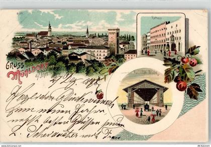 84453 W8260 Mühldorf a. Inn 1898 - Rathaus Maximilian Brücke - 52109019