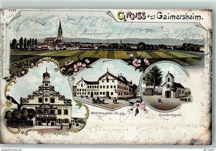 85080 W8074 Gaimersheim 1905 Lithographie Rathaus Mohrbrauerei von Rupp ... - 13604786