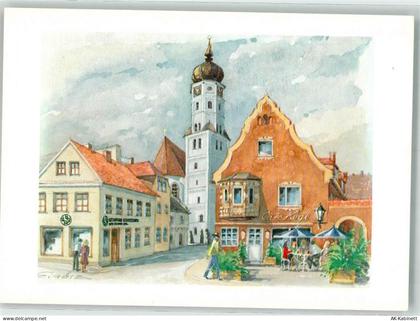86551 W8890 Aichach a d Paar Künstlerkarte sign. Gehren, E. Stadtpfarr- ... - 39661751