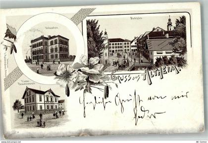89174 W7901 Altheim Alb 1899 Lithographie Kinderheim Volksschule Marktpl... - 13668043
