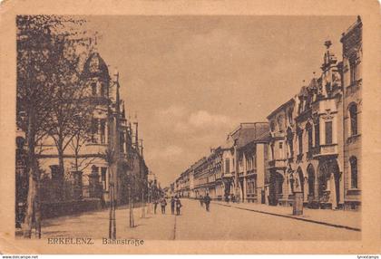 A105 Germany Erkelenz Bahnstrasse Railway station Street vintage postcard