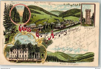 Auersberg 1898 Lithographie Hotel Drechsler Rehe Zigeunergrund Auersberg... - 13507751