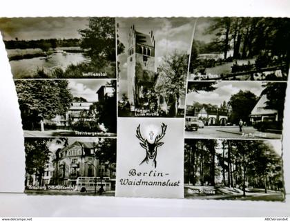 Berlin Waidmannslust. Alte Ansichtskarte / Postkarte s/w. gel. 1968. 7 versch. Ansichten : Steinberg Park, Fli