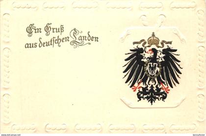 Gruss aus deutschen Landen - Wappen - Prägekarte