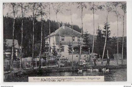 Schlettau mit Grundteichschänke gelaufen von 1910. Gute Erhaltung. - 39036296