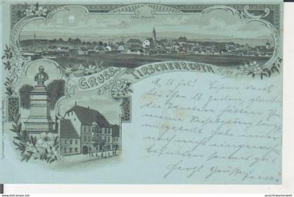 Tirschenreuth LITHO Totale, Schillerdenkmal, Teilansicht gl1900 #228.465