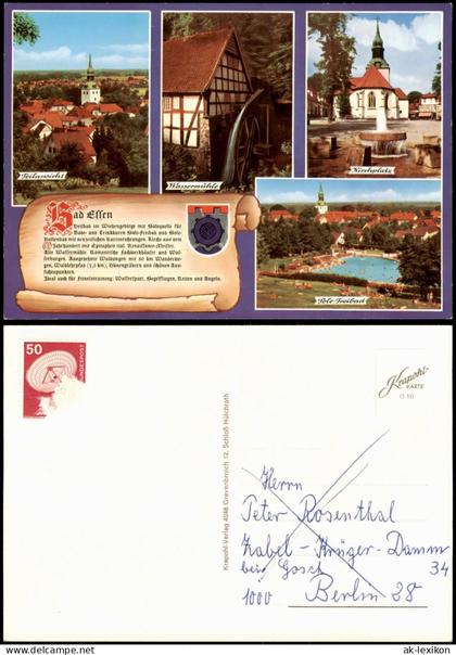 Bad Essen Ansichten von Bad Essen, Kirchplatz, Wassermühle, Sole-Freibad 1990