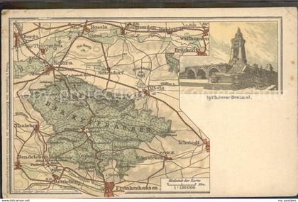 42468707 Kyffhaeuser Kaiser Wilhelm Denkmal Wanderkarte Kyffhaeuser