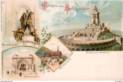 Kyffhaeuser Kyffhaeuser-Denkmal Barbarossa Reiterstandbild