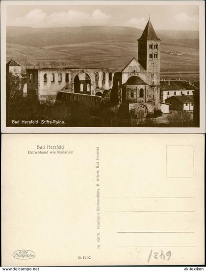 Ansichtskarte Bad Hersfeld Panorama-Ansicht Bad Hersfeld Stifts-Ruine 1940