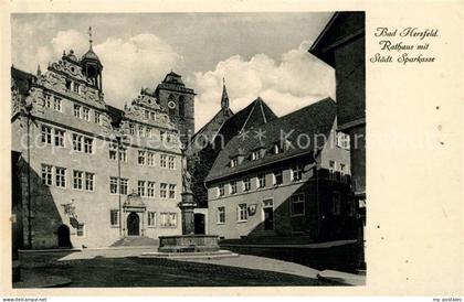Bad Hersfeld Rathaus mit Staedtischer Sparkasse 1200 Jahre Hersfeld