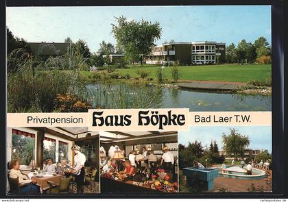 AK Bad Laer /T. W., Privatpension Haus Köpke, Am Thie 9, mit Innenansichten und Kneippbecken