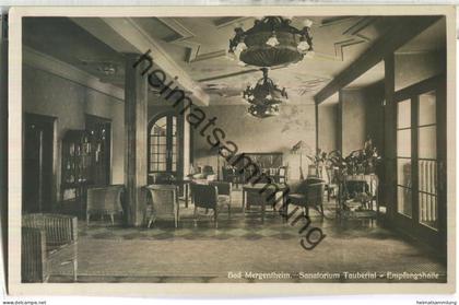 Bad Mergentheim - Sanatorium Taubertal - Empfangshalle - Foto-Ansichtskarte - Fotohaus Löhr Bad Mergentheim - gel. 1936