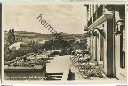 Bad Mergentheim - Sanatorium Taubertal - Terrasse - Foto-Ansichtskarte - Fotohaus Löhr Bad Mergentheim - gel. 1936